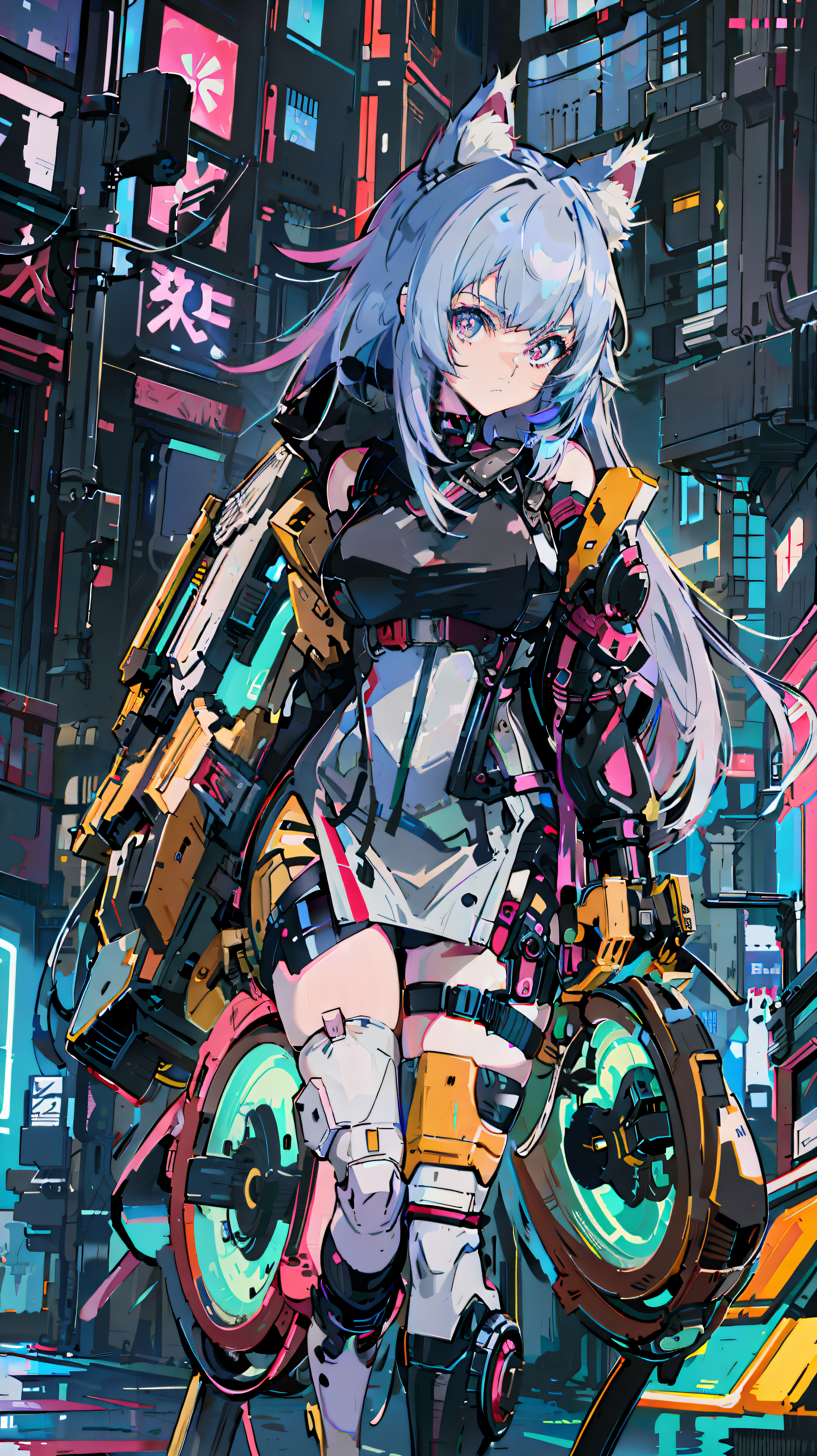 Cyberpunk Cute Anime Girl | Sticker